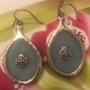 Rare Silpada Sterling Silver and Amazonite Earrings
